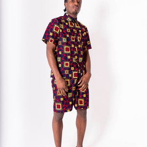 Adi African print mens shorts, African clothing for men, African men&#39;s fashion