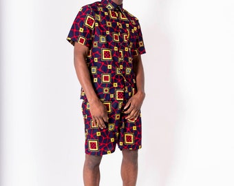 Adi African print mens shorts, African clothing for men, African men's fashion