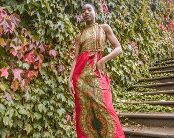 Pink Green African Maxi Dress, Ankara Dashiki Dress, African Print Floor  Length Dress, Sorority Party Dress, Cotton Festival Dress - Etsy