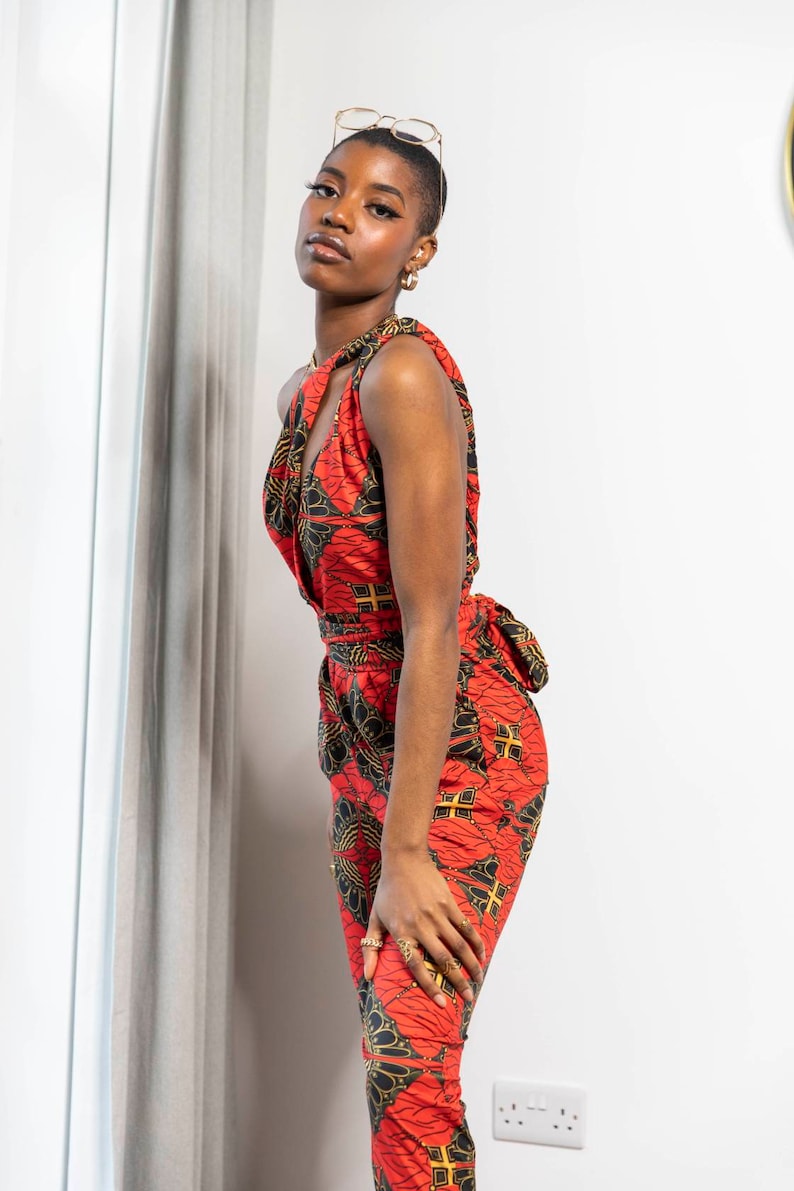 African print jumpsuit, Ankara Jumpsuit, African Clothing, Jumpsuit image 2