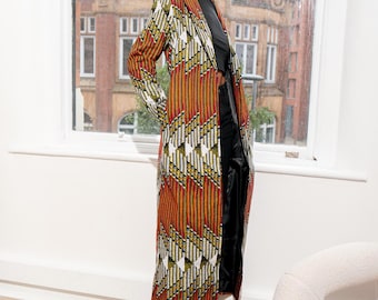 Ankara African Print Kimono Jacket: Long Duster Coat