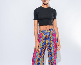 Ankara Wide Leg Trousers: African Print High Waist Pants