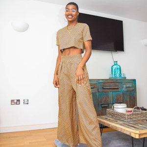 African print pants and top set