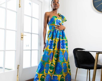 African Print dress, Kente dress, Johenessa African print dress, Maxi dress,  African clothing for women