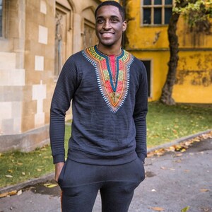 Dashiki Tracksuit, casual african clothing for him, African men&#39;s fashion, Dashiki fashion