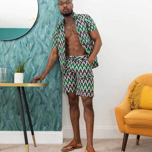 African print mens shorts, African clothing for men, African men's fashion