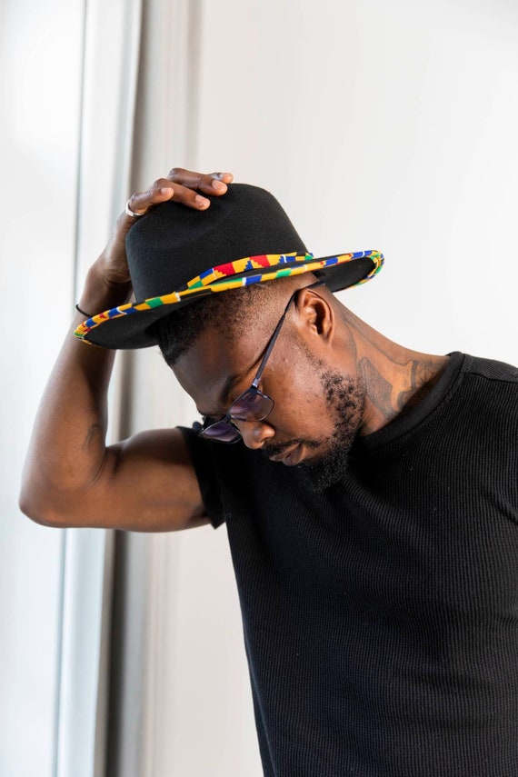 African print fedora hat