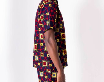 AAKAM::Tシャツ:1[RESALE] Adi Mens African Print Shirt, Slim Fit Shirt, African