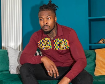 Mens African Print Shirt, Kente Shirt, slim fit shirt, African clothing for men, African men's shirt, African men's fashion