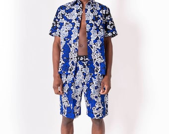 African print mens shorts, African clothing for men, African men's fashion