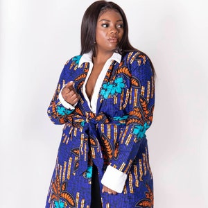 Blazer con estampado africano Michela, blazer Ankara, chaqueta con estampado africano, chaqueta Ankara, estampado africano Ankara, estampado africano, blazer africano,