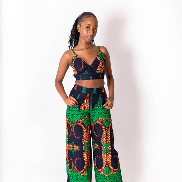 Ensemble pantalon et haut imprimé africain Kimmy, ensemble Ankara, pantalon et haut Ankara, ensemble imprimé africain