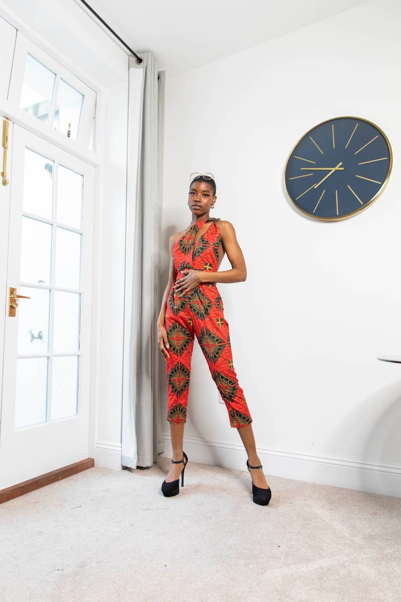 African print jumpsuit, Ankara Jumpsuit, African Clothing, Jumpsuit image 3