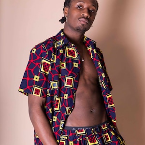 Adi Herren Afrikanisches Druckhemd, Slim Fit Hemd, Afrikanische Kleidung für Männer, Afrikanisches Herrenhemd, Afrikanische Herrenmode
