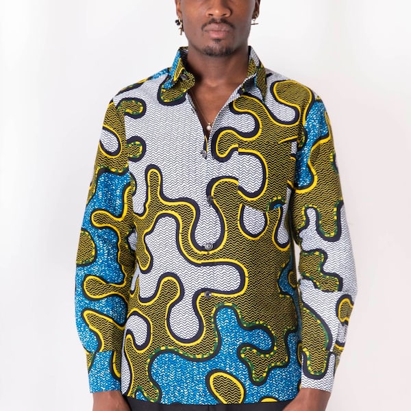 Black Patterned Ankara Shirt