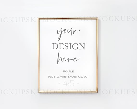 4 5 Gold Frame Mockupdigital Photostyled Photographystock Etsy