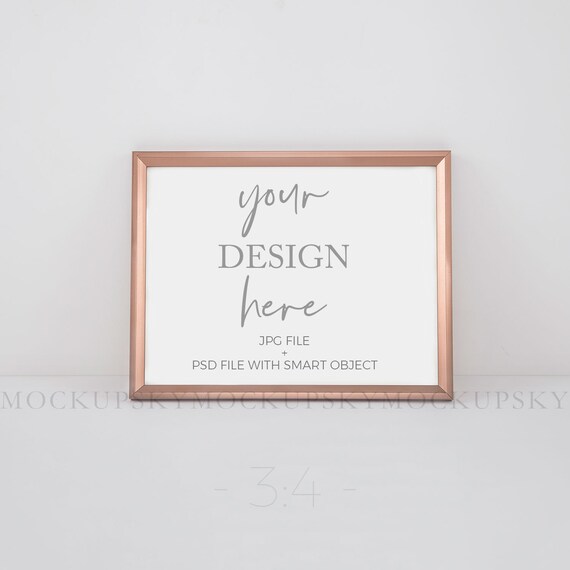 3 4 Rose Gold Frame Mockupdigital Photostyled Etsy