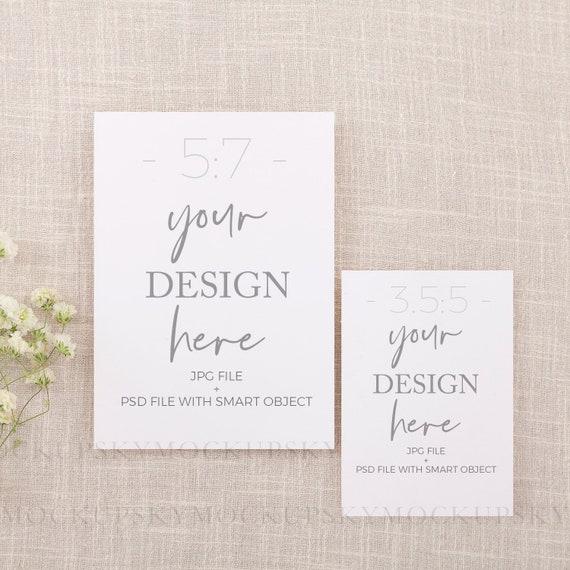 5x7 Card Mockup Wedding Stationery Mockup Wedding Card Etsy