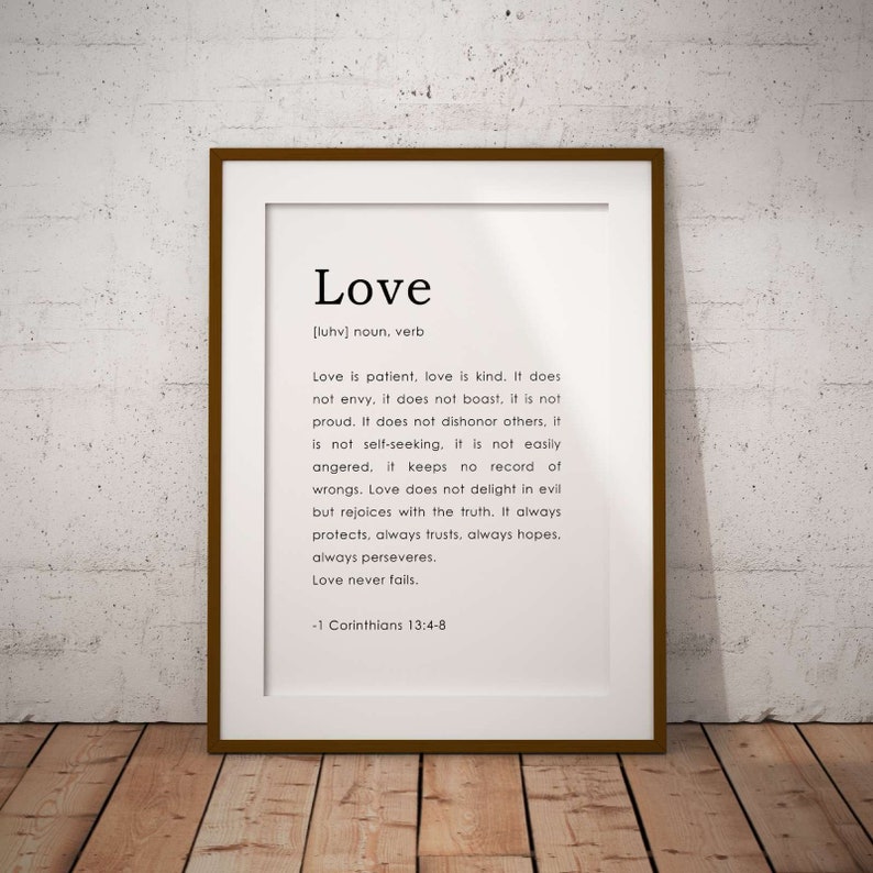 1 Corinthians 1348 Love Definition Bible Verse Instant Etsy