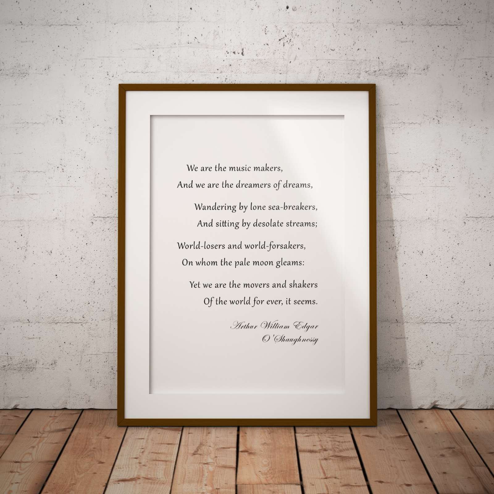 Cita inspiradora de Poetry Arthur William Edgar O Shaughnessy Etsy España