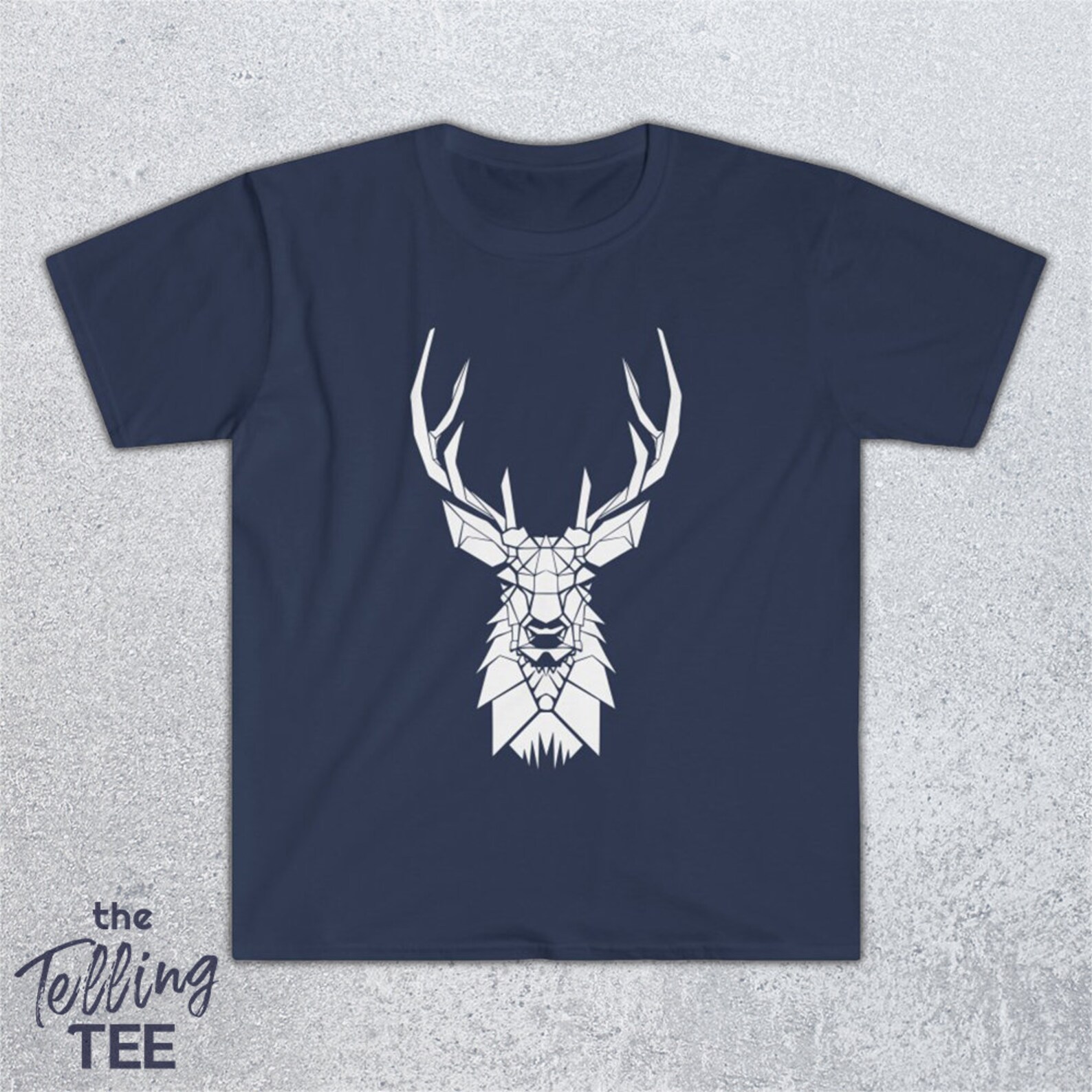 Deer Head Shirt for Men Geometric Deer Design Tee Graphic Etsy