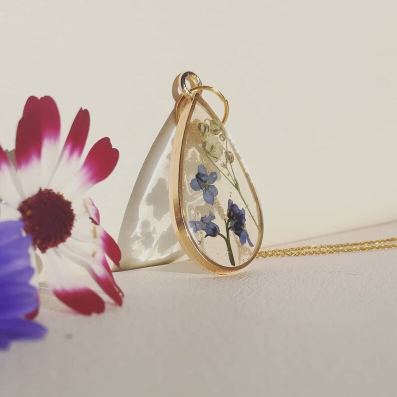 Real me not & baby Breath flowers pendant necklace on Etsy