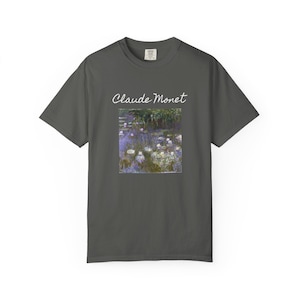Claude Monet Comfort Colors T-shirt, Monet water lilies art print shirt for women, Art Lover shirt, gift for art teacher, trendy crewneck
