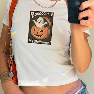 Halloween Baby T-Shirt Vintage Baby T-Shirt Y2k Geist Baby T-Shirt Kürbis Baby T-Shirt Gruseliges Shirt Halloween Shirt Geist Shirt Kürbis Shirt