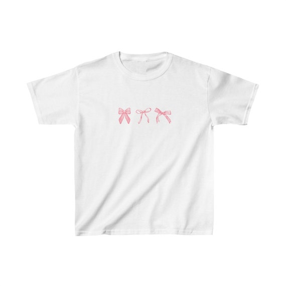 Coquette Pink Bows Baby Tee Cute Top Aesthetic Y2k Tshirt