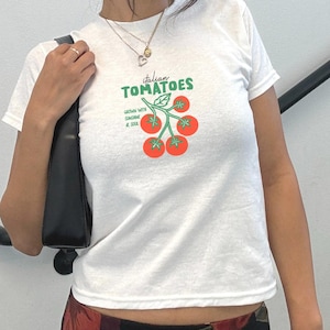 Tomato Shirt Italian Shirt Farmers Market T-shirt Pomodoro Graphic Tee Tomato Girl Summer Shirt Aesthetic Baby tee Vintage  Tomatoes Tshirt