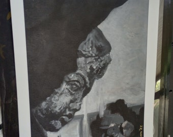 Cherub Statue 13" X 10" PRINT by Jodi Larson