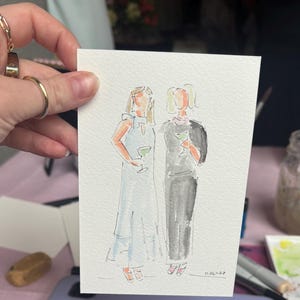 Live Event Guest Portraits Paintings | Wedding Watercolor Guest Portraits | Live Painter Atlanta Georgia | Wedding Artist | sketches