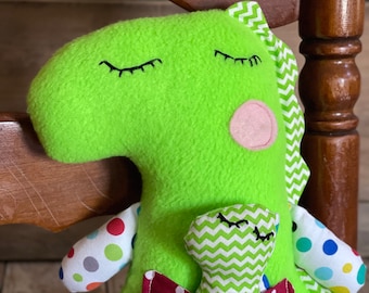 Dinosaur Plushie with Baby ~ Dinosaur Doll with Baby ~Handmade Peluche Dinosaur ~Handmade Toy ~ Dinosaur Plushie ~Baby Dinosaur ~Child’s Toy