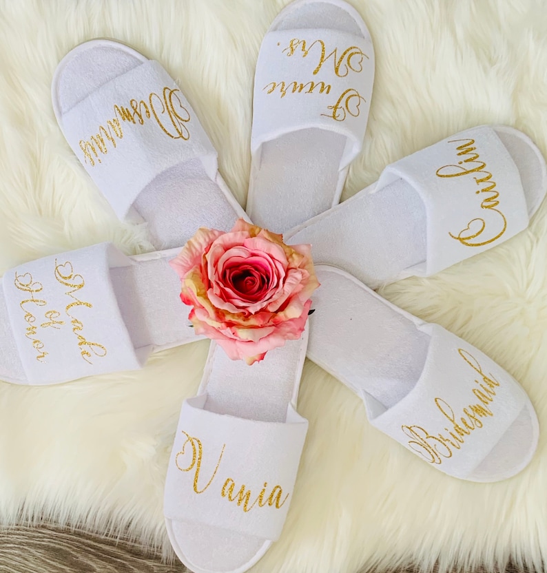 Bridal Party Slipper Bridesmaid Gift Ideas Bridal Party Gifts Bride Slippers- Bridesmaid Slippers Gift ideas Thin Spa Slippers