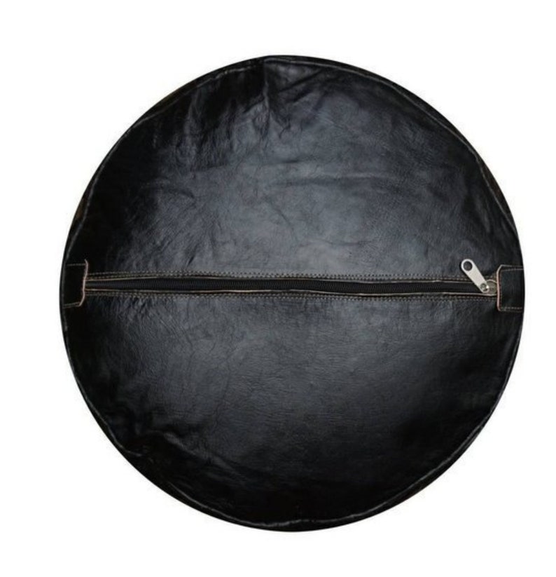 Black Pouf Handmade Moroccan Leather Pouf Pouf Ottoman Etsy