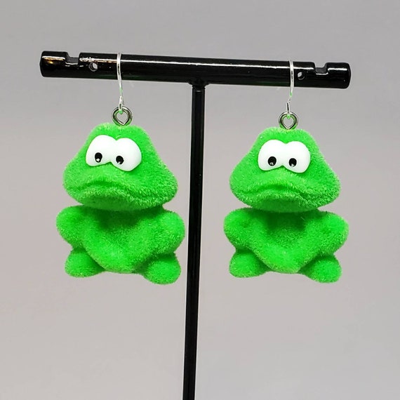 frog earrings etsy
