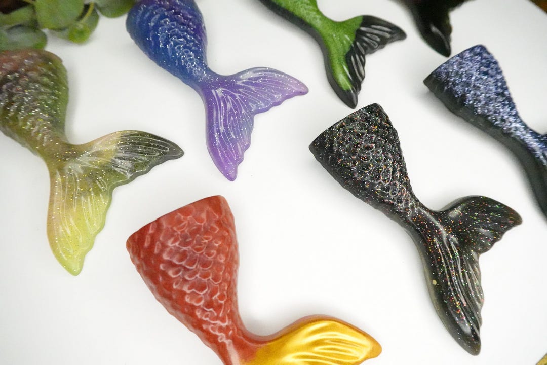 Mermaid Tail Magnets | Siren Ocean Magic Fridge Decor | Handmade Resin ...