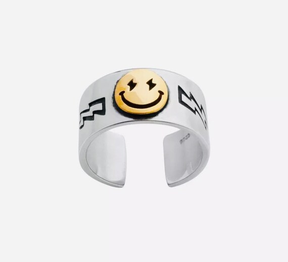 Thick smiley face ring deals