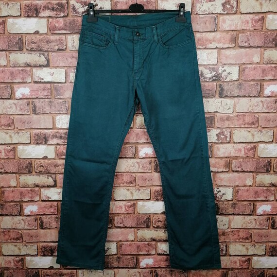 Levi 514 Vintage Jeans Petrol Green Denim Straight