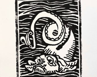 Sea Monster Print - "Larry"