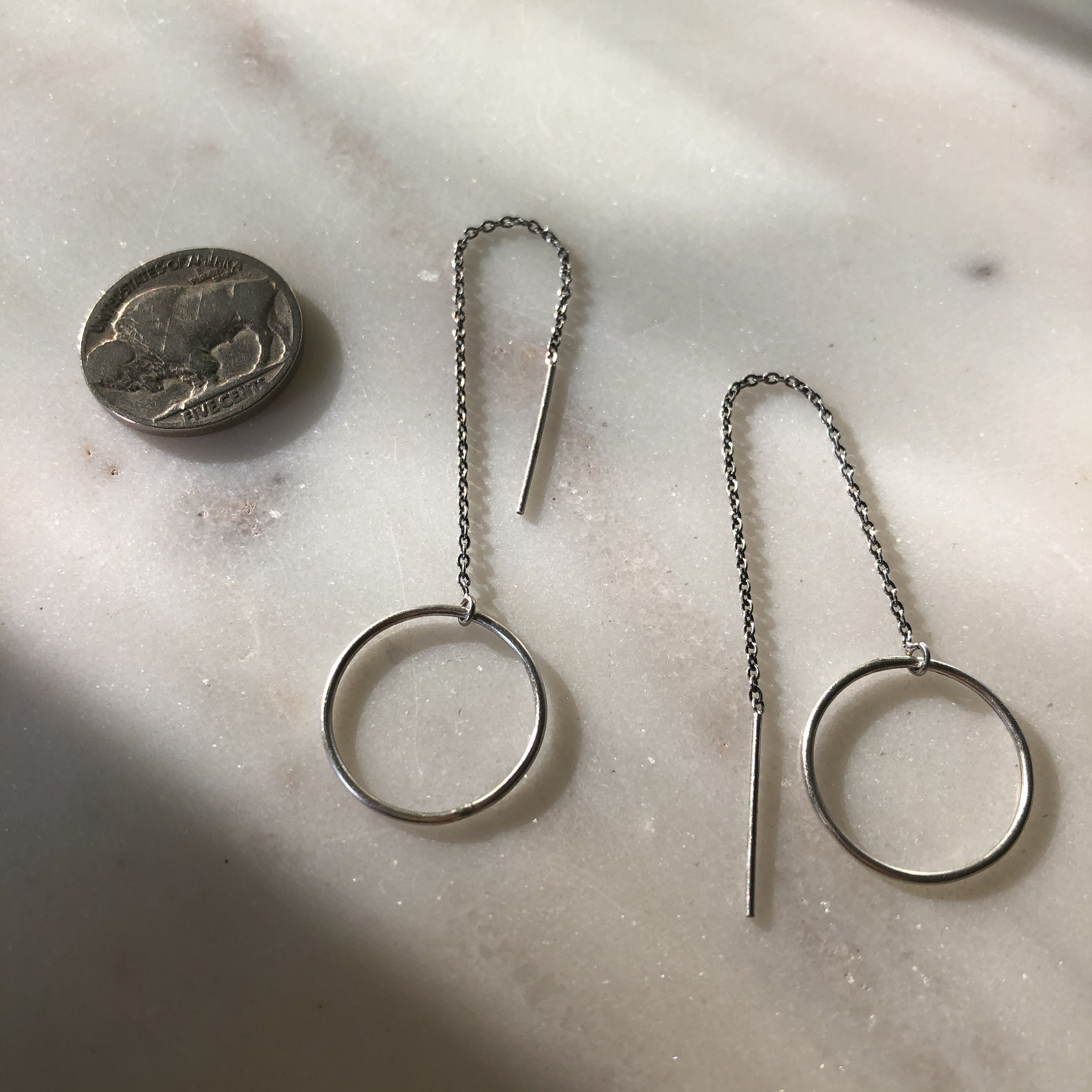 Silver Hoop Earring Threaders Etsy Sweden