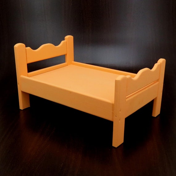 Toy Bed For A Doll A Large Wooden Bed For A Doll A Wooden Etsy
