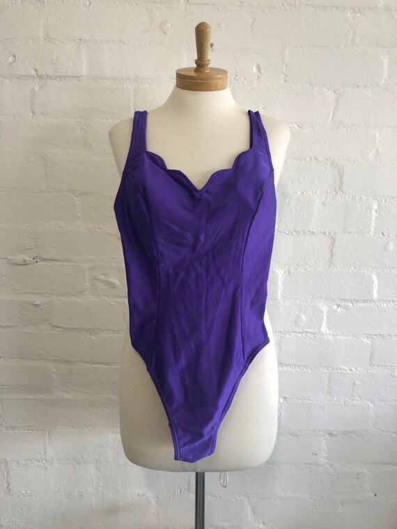 Vintage 80s Purple One Piece Ski Suit Retro Snowsuit Gem