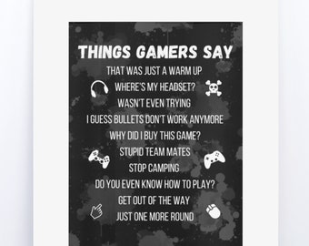 Funny Video Game Poster Print Wall Art / Gaming Room Decor / Funny Gamer Art / Video Game Decor / Gaming Poster Gift / Game Room Wall Art