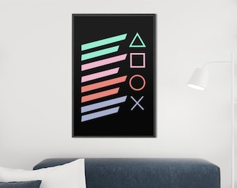 Controller Button Video Game Poster Print / Gaming Room Decor / Gamer Wall Art / Video Game Decor / Nerdy Gift For Him / Game Room Wall Art