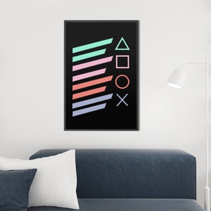 Controller Button Video Game Poster Print / Gaming Room Decor / Gamer Wall Art / Video Game Decor / Nerdy Gift For Him / Game Room Wall Art