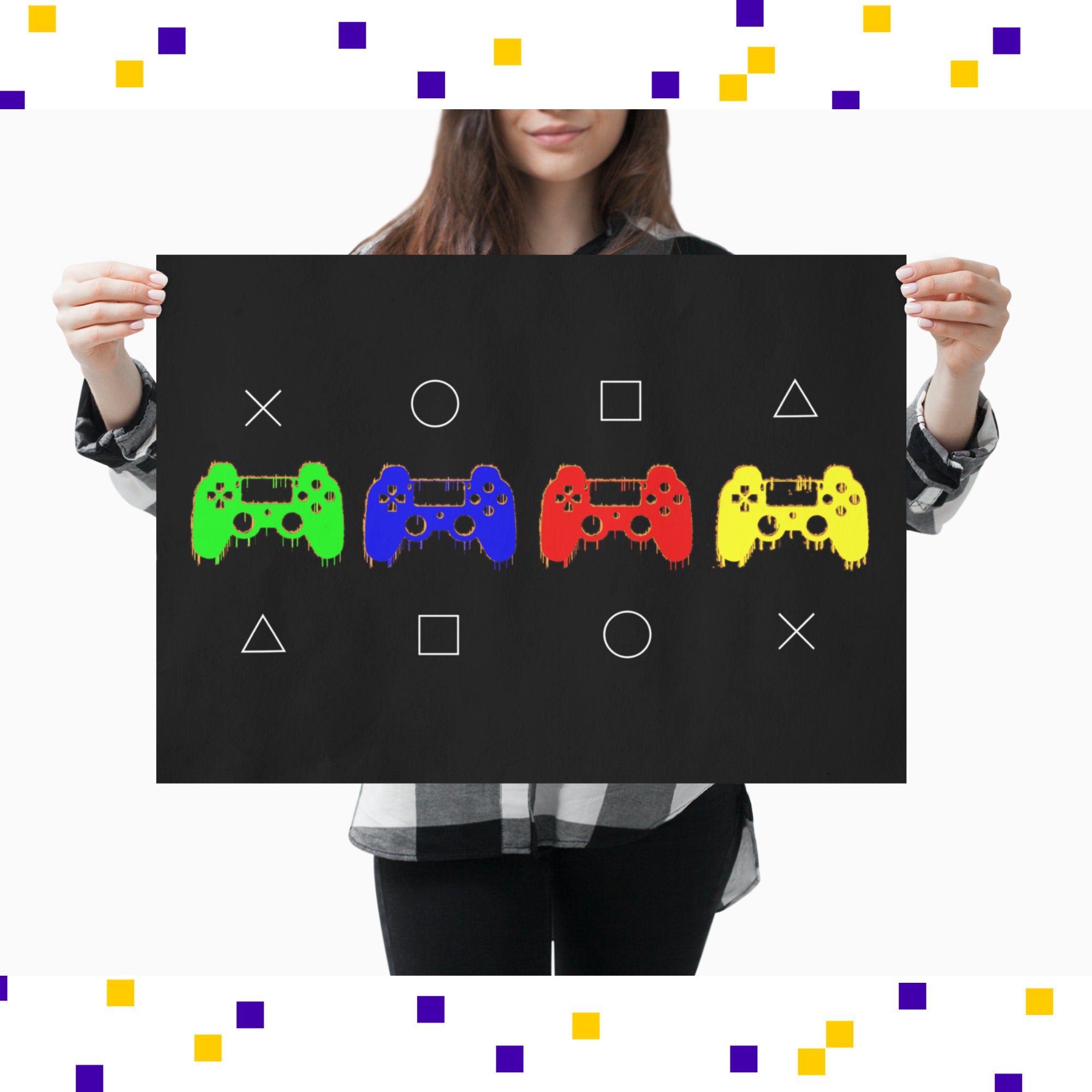 Video Game Controller Poster Print / Gaming Room Decor / Gamer Etsy