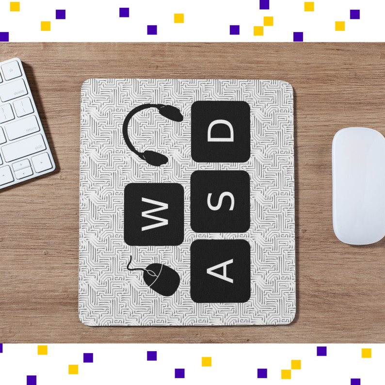 WASD PC Gamer Mouse Pad Computer Lover Office Mouse Pad Video Game Gift Gifts For Gamer Gift For Him Keyboard Circuit Board