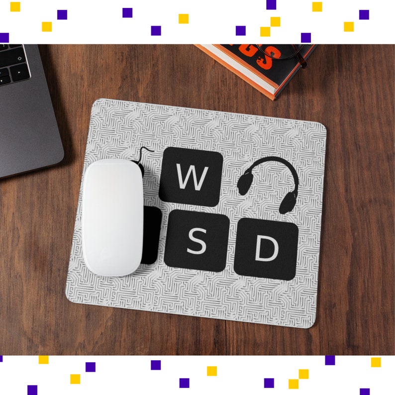 WASD PC Gamer Mouse Pad Computer Lover Office Mouse Pad Video Game Gift Gifts For Gamer Gift For Him Keyboard Circuit Board