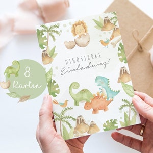 Einladungskarten Kindergeburtstag Einladung Geburtstag Junge Jungs Dinos Dinosaurier Geburtstagseinladung Geburtstagsfeier Mottoparty A6 PDF